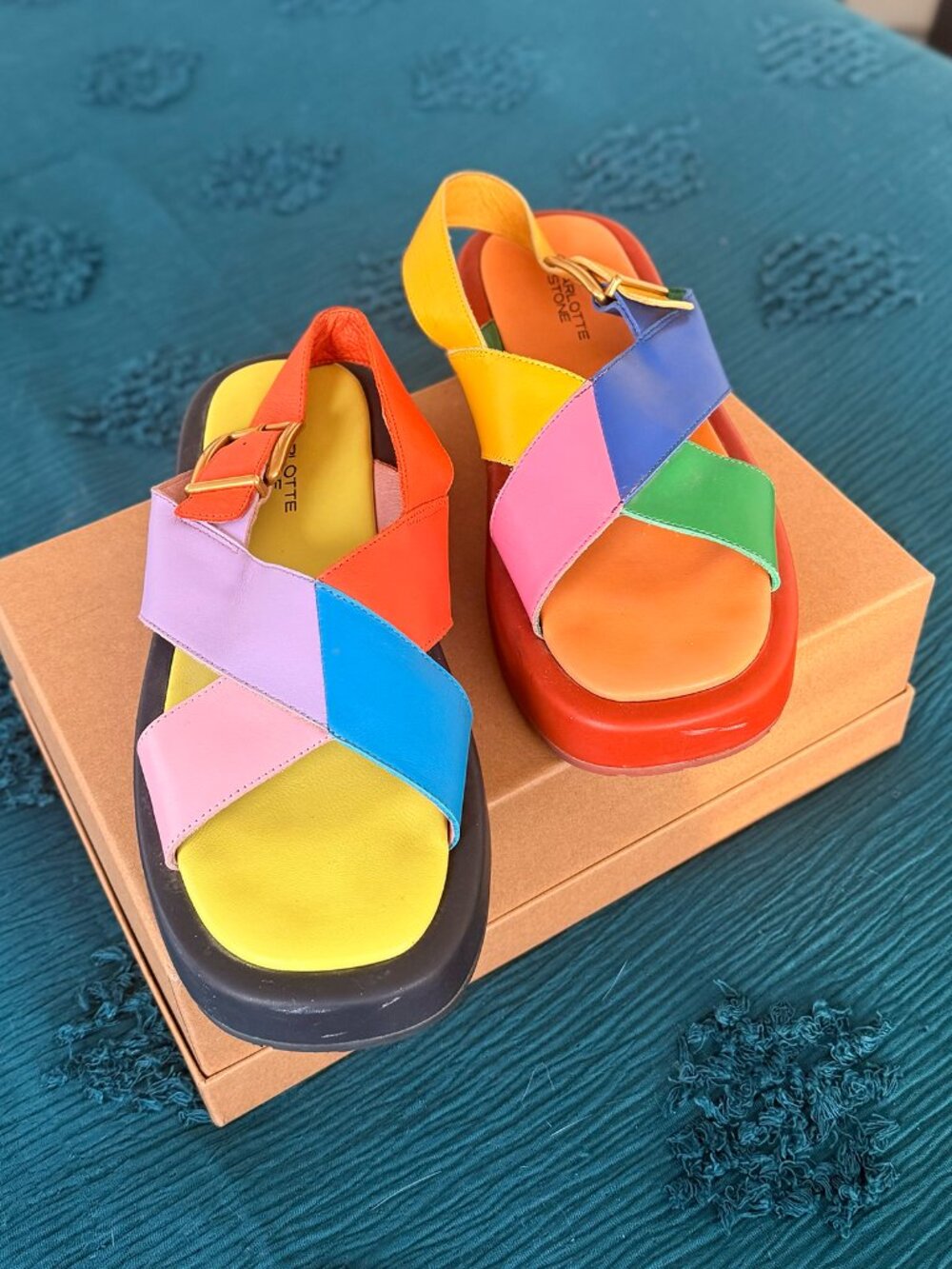 CHARLOTTE STONE Anto Slingback Chunky Sandals - Size 10 - Picture 3 of 12